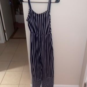 Striped blue and white jumpsuit